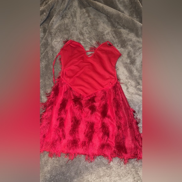 Criss Cross Tie Backless Cut Out Frayed Cami Dress - Picture 2 of 2